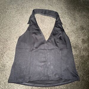 NEW NWT Sexy GRAY HALTER TOP WITH COLLAR. SWEET!!!!! Sleeveless Top